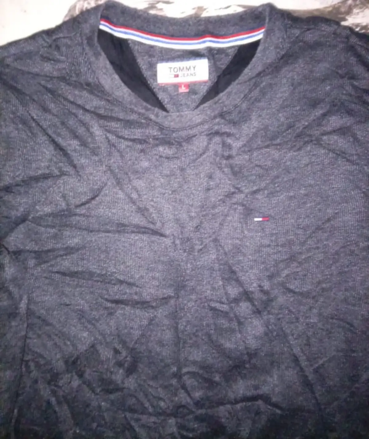 Tommy Jeans Grey Long-Sleeve Knit Top