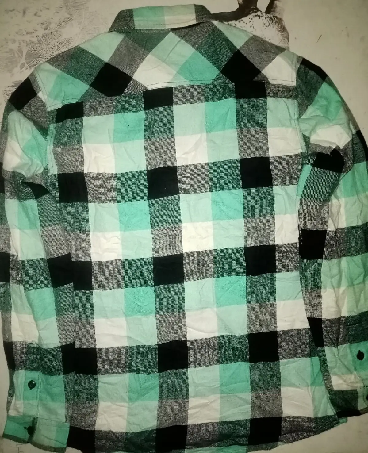 Vans Plaid Flannel Long Sleeve Shirt Green Black White
