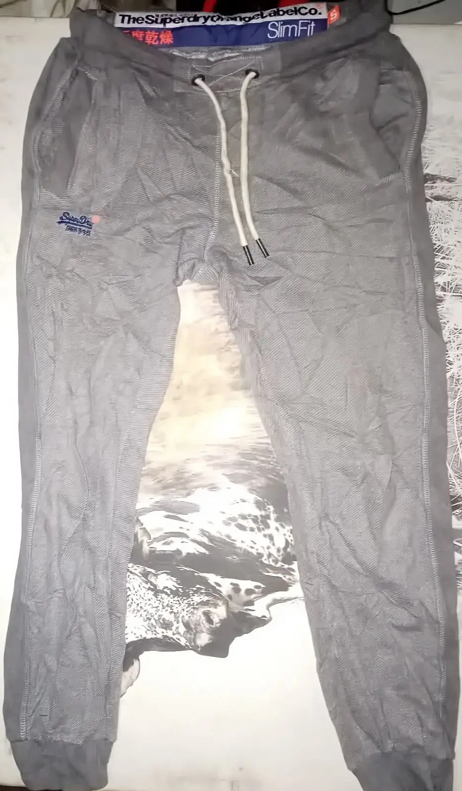 Superdry Orange Label Slim Fit Grey Sweatpants