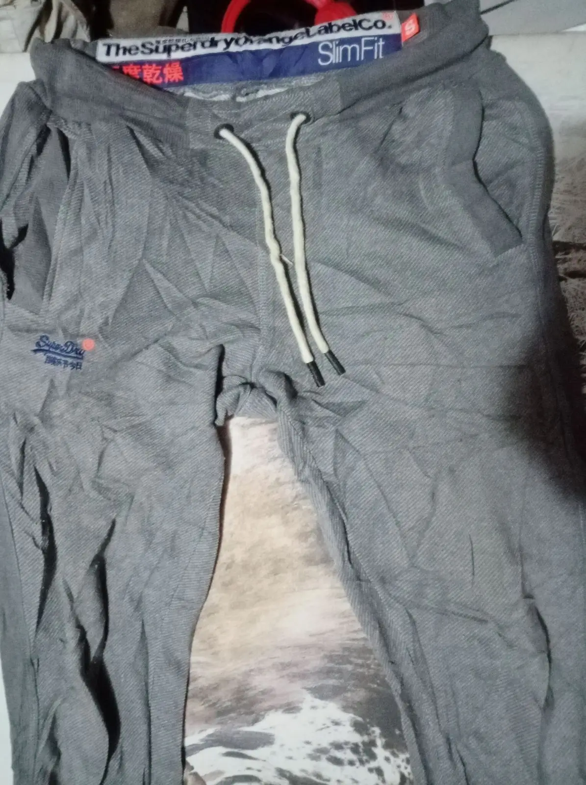 Superdry Orange Label Slim Fit Grey Sweatpants