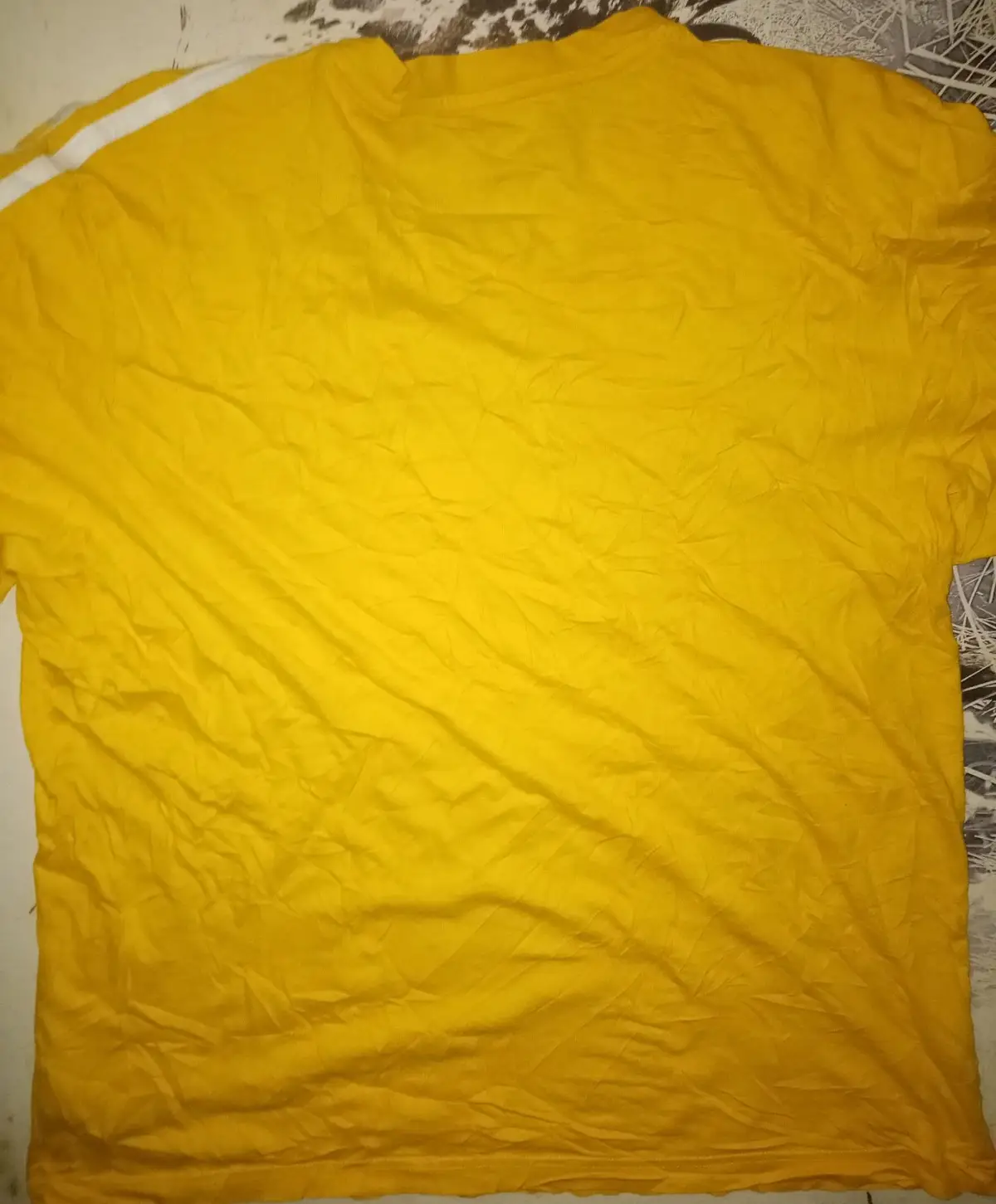 Adidas Yellow T-Shirt with Shoulder Stripes