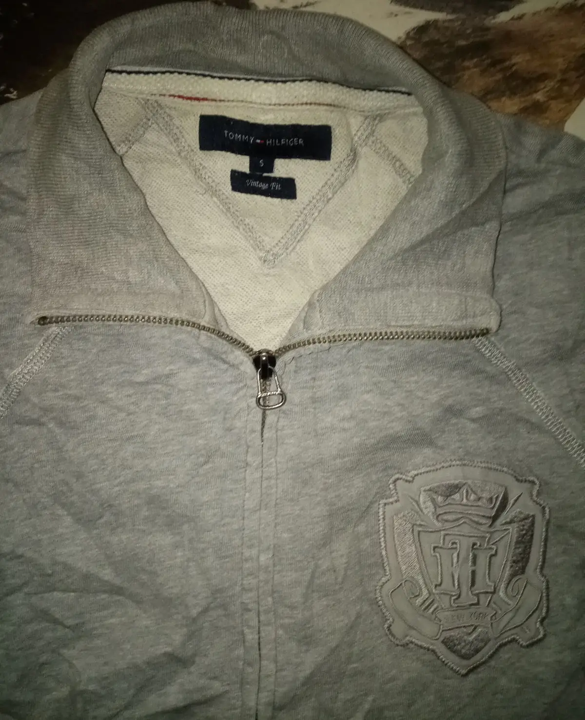 Tommy Hilfiger Grey Zip-Up Hoodie with Crest