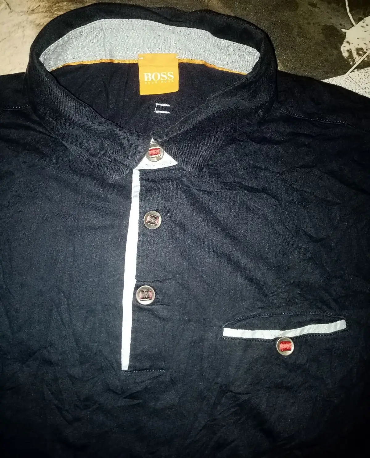 Hugo Boss Navy Polo Shirt with Chest Pocket