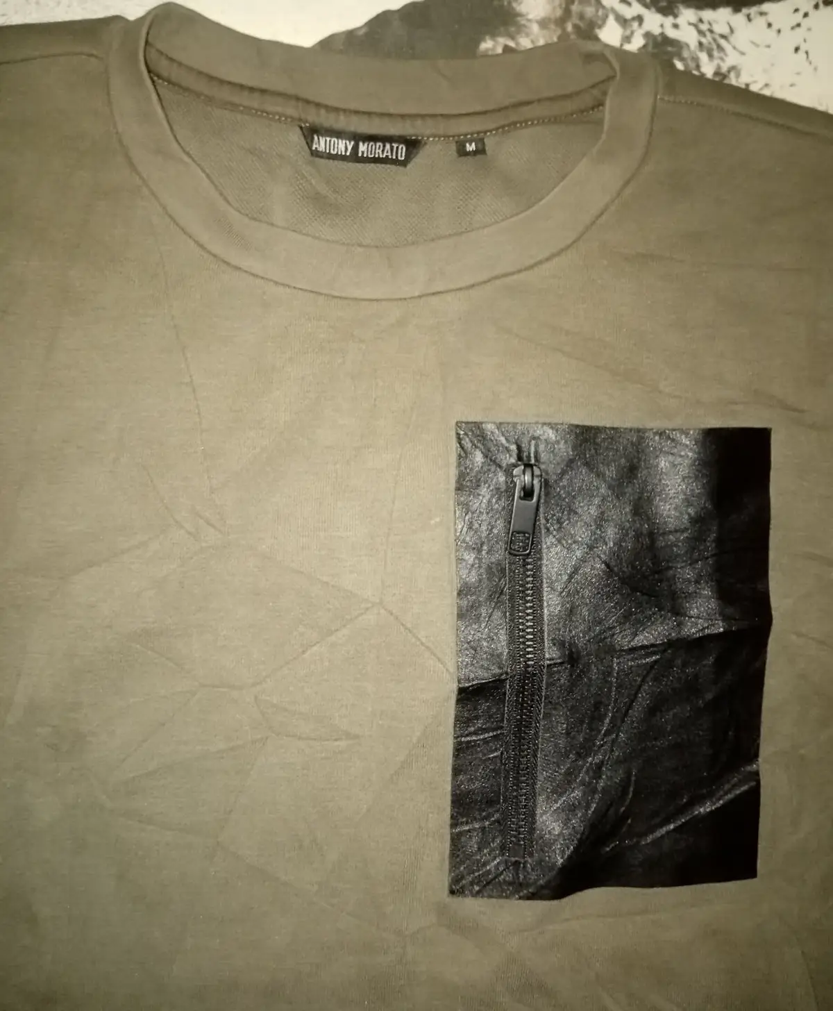 Antony Morato Olive Green Sweatshirt with Zip Pocket