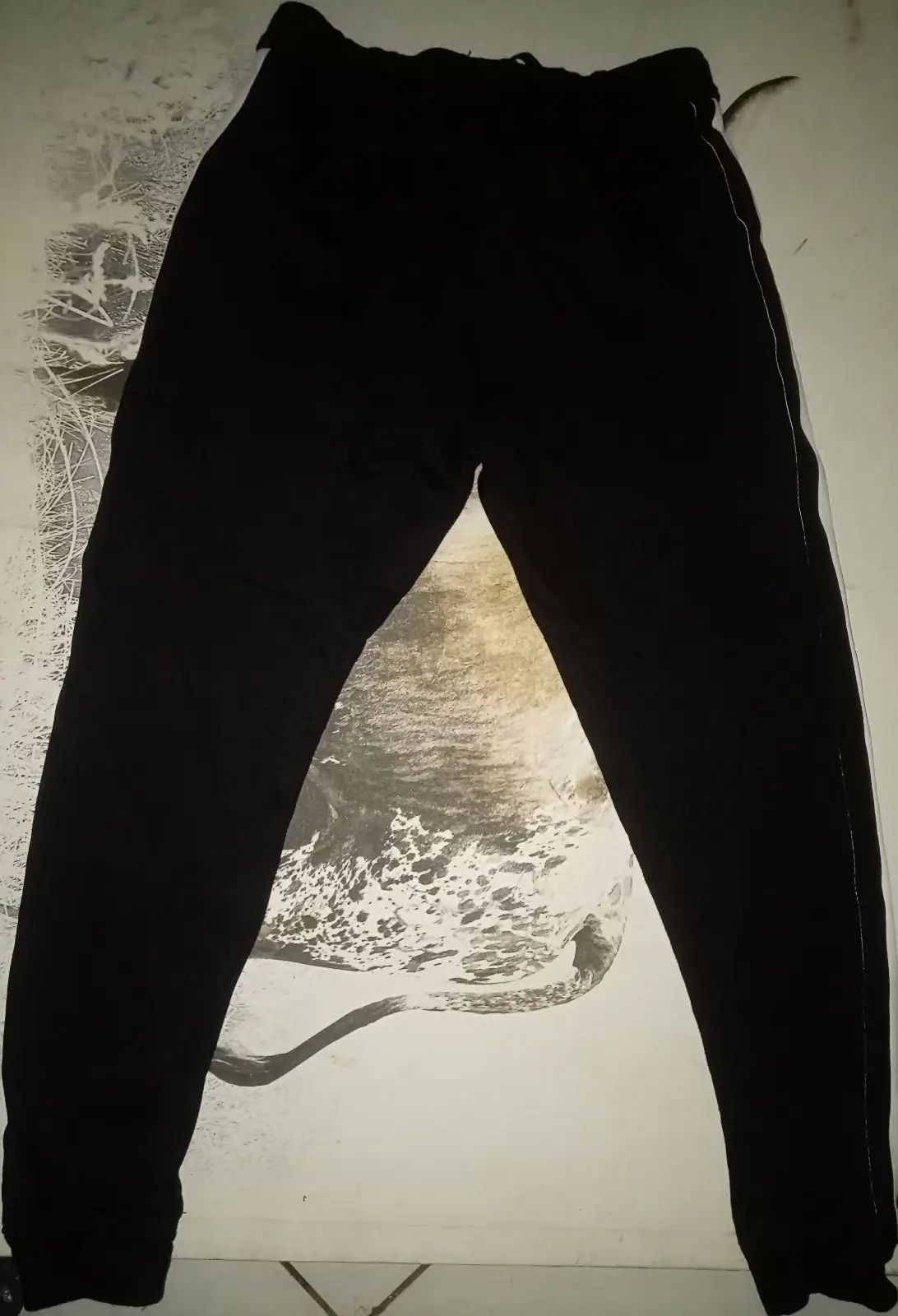 Moncler Black Sweatpants with White Side Stripe
