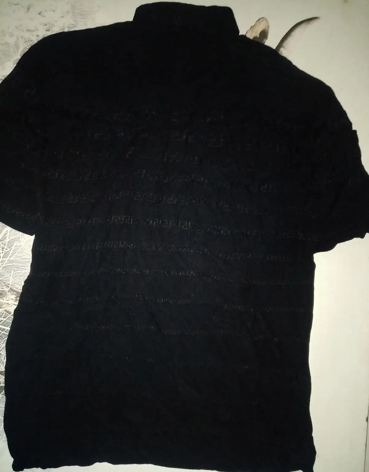 Black Short-Sleeve Button-Up Shirt