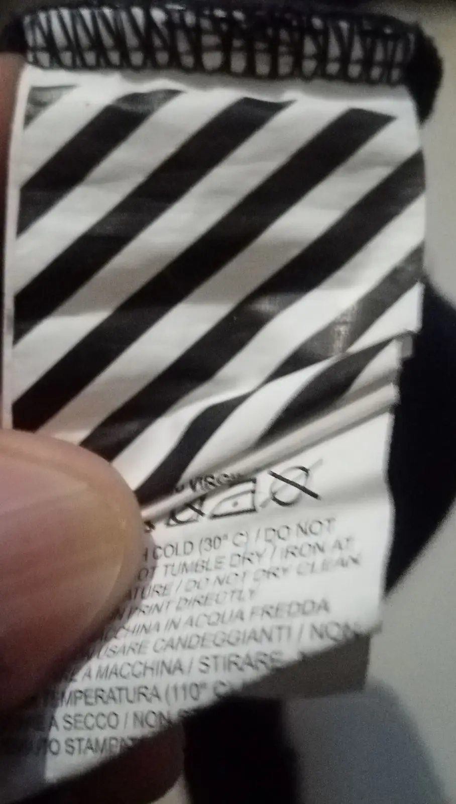 Off-White Black Crewneck Sweatshirt with Industrial Tape Sleeves