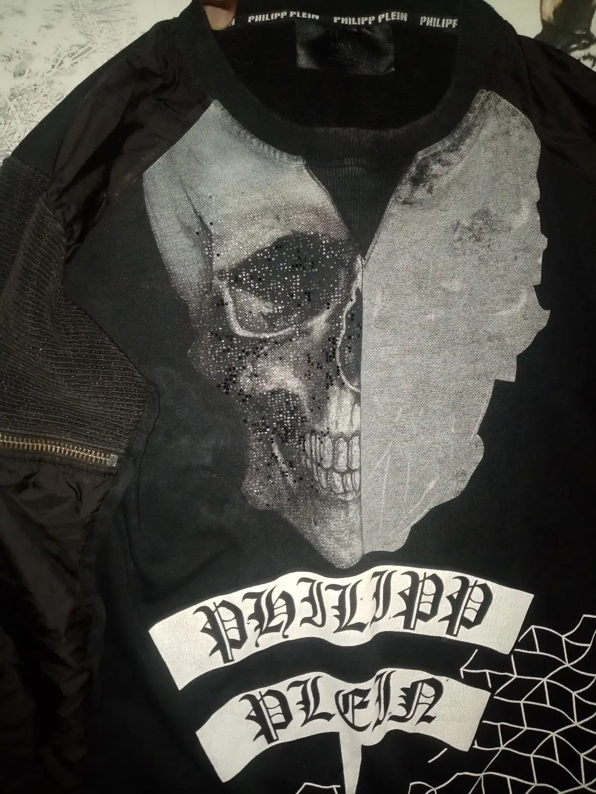 Philipp Plein Black Skull Graphic Sweatshirt