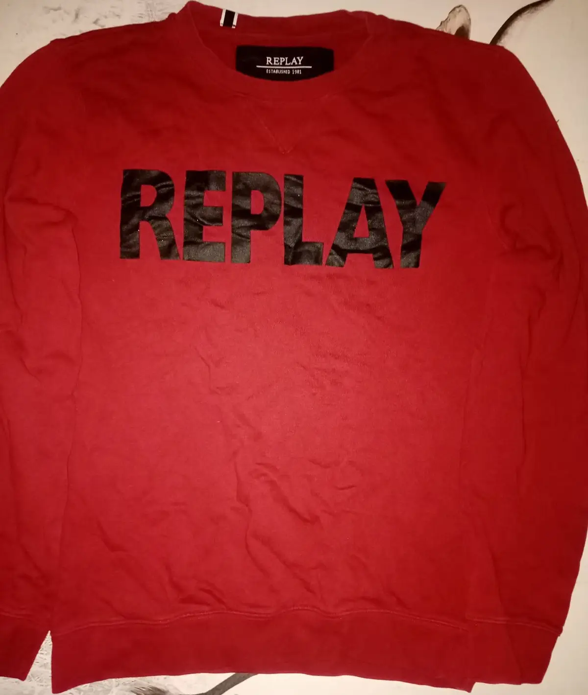 Replay Red Sweatshirt with Black Logo