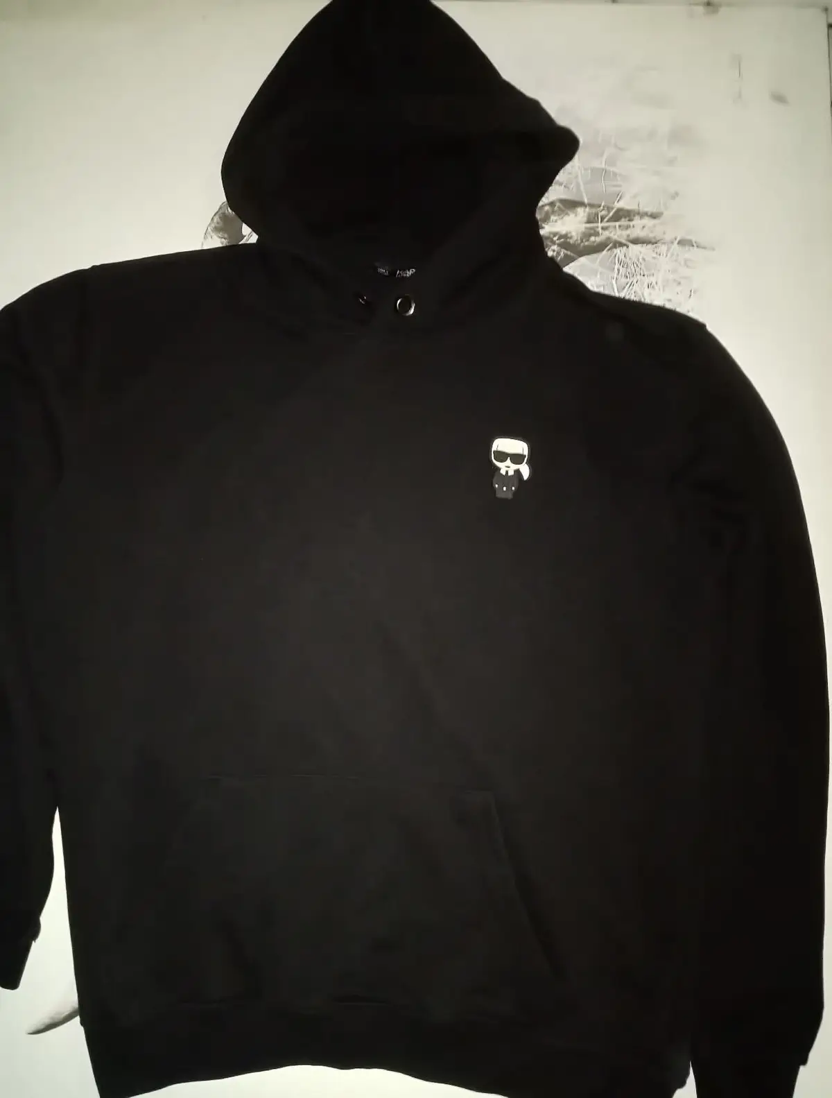 Karl Lagerfeld Black Hoodie with Logo Patch