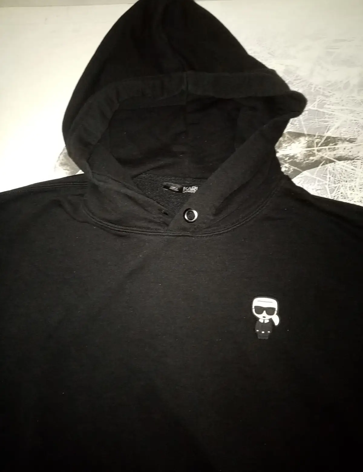 Karl Lagerfeld Black Hoodie with Logo Patch