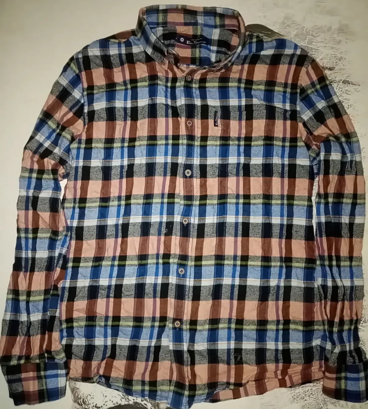 Ben Sherman Plaid Long-Sleeve Button-Down Shirt