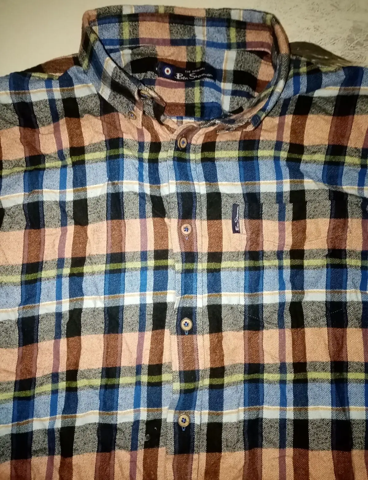 Ben Sherman Plaid Long-Sleeve Button-Down Shirt