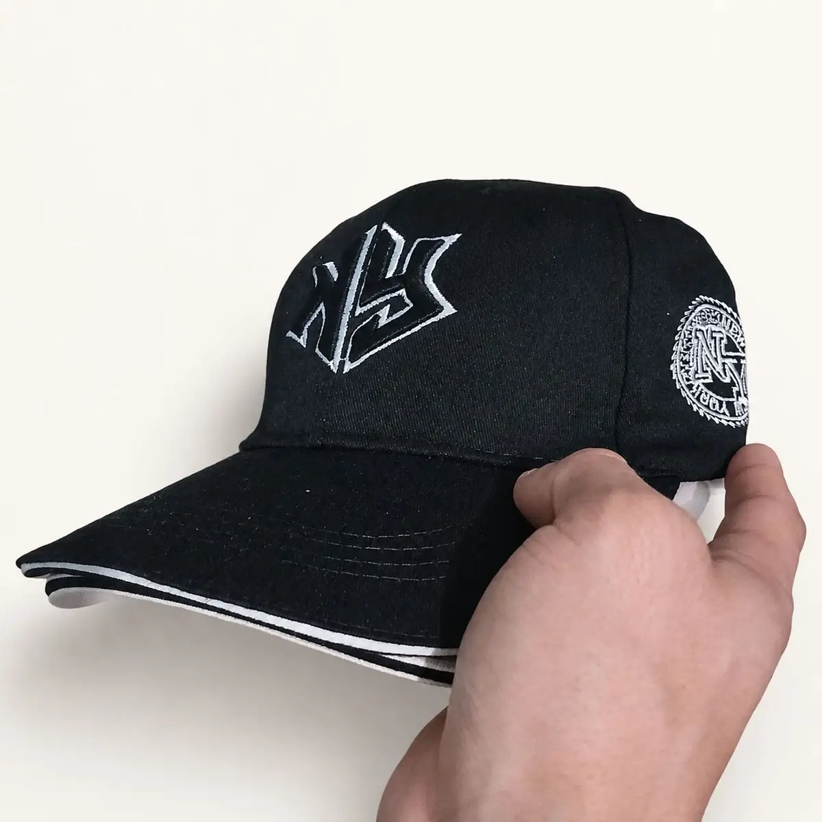 White Baseball Cap with NY Embroidery