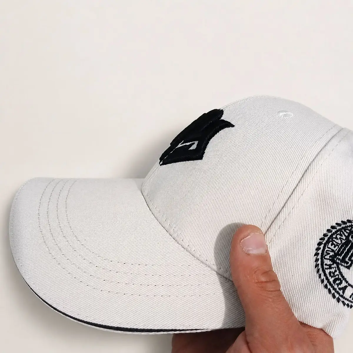 White Baseball Cap with NY Embroidery
