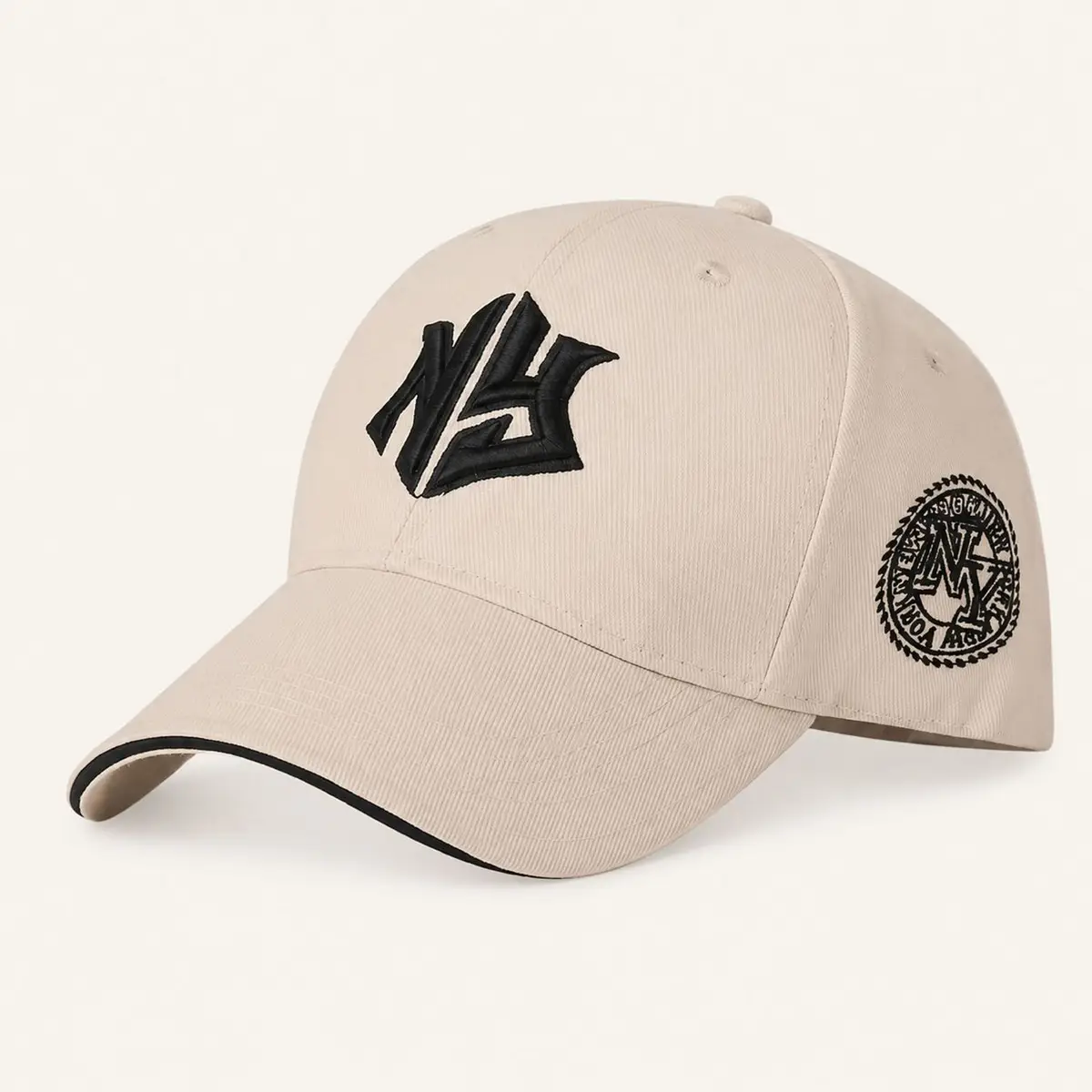 Beige Cap with Black NY Logo