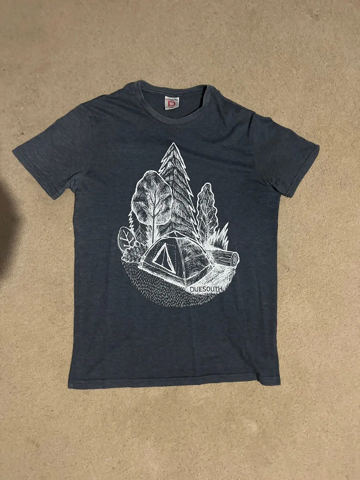 DueSouth Camping Graphic T-Shirt Dark Grey