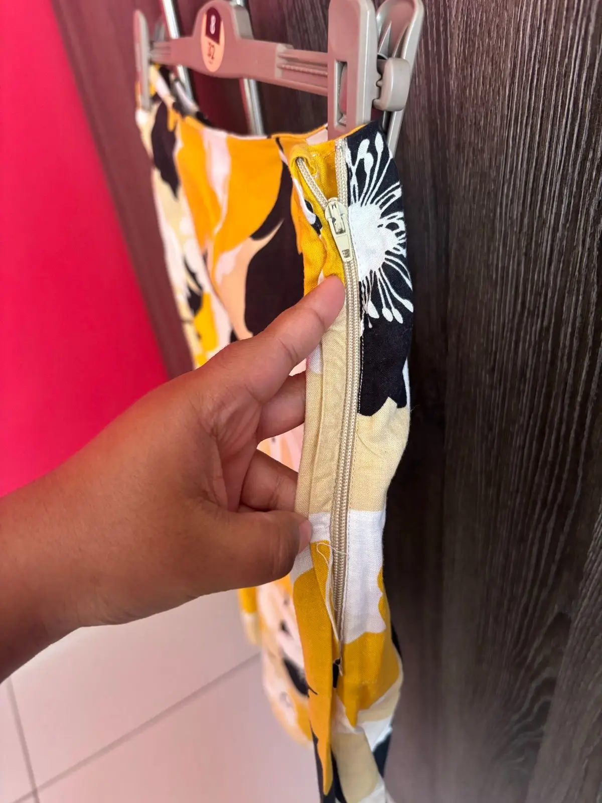 Jet Yellow and Black Floral Print Skirt