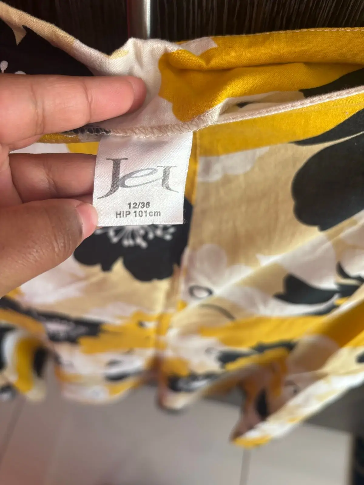 Jet Yellow and Black Floral Print Skirt