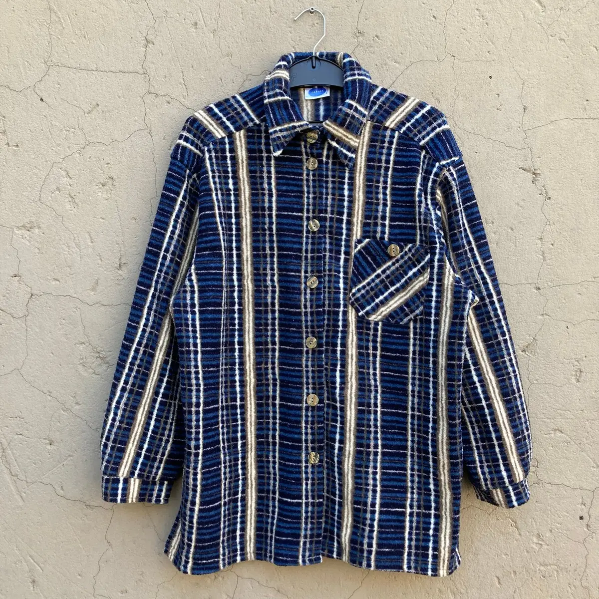 Vintage Blue Striped Long Sleeve Shirt