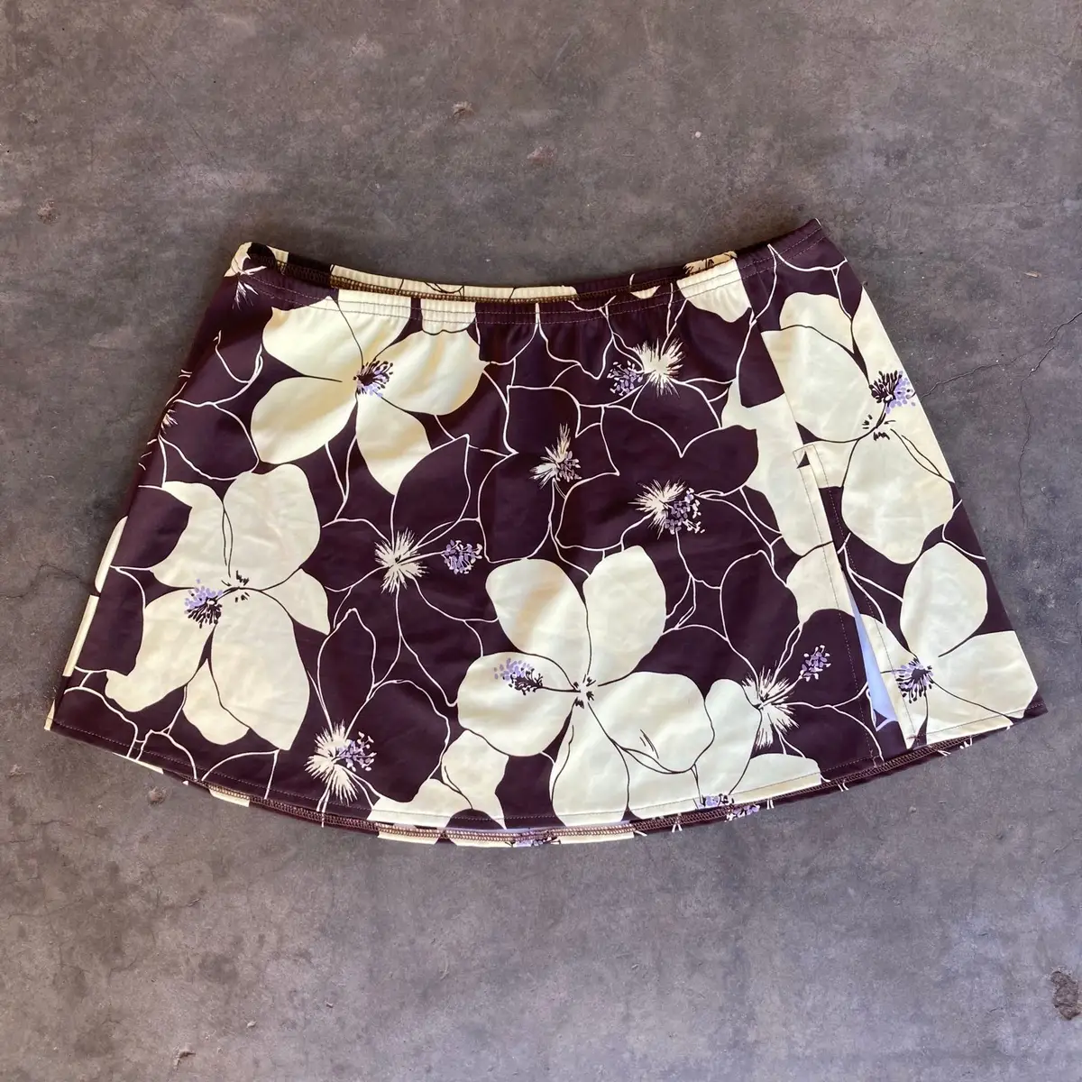 Brown Floral Print Skirt