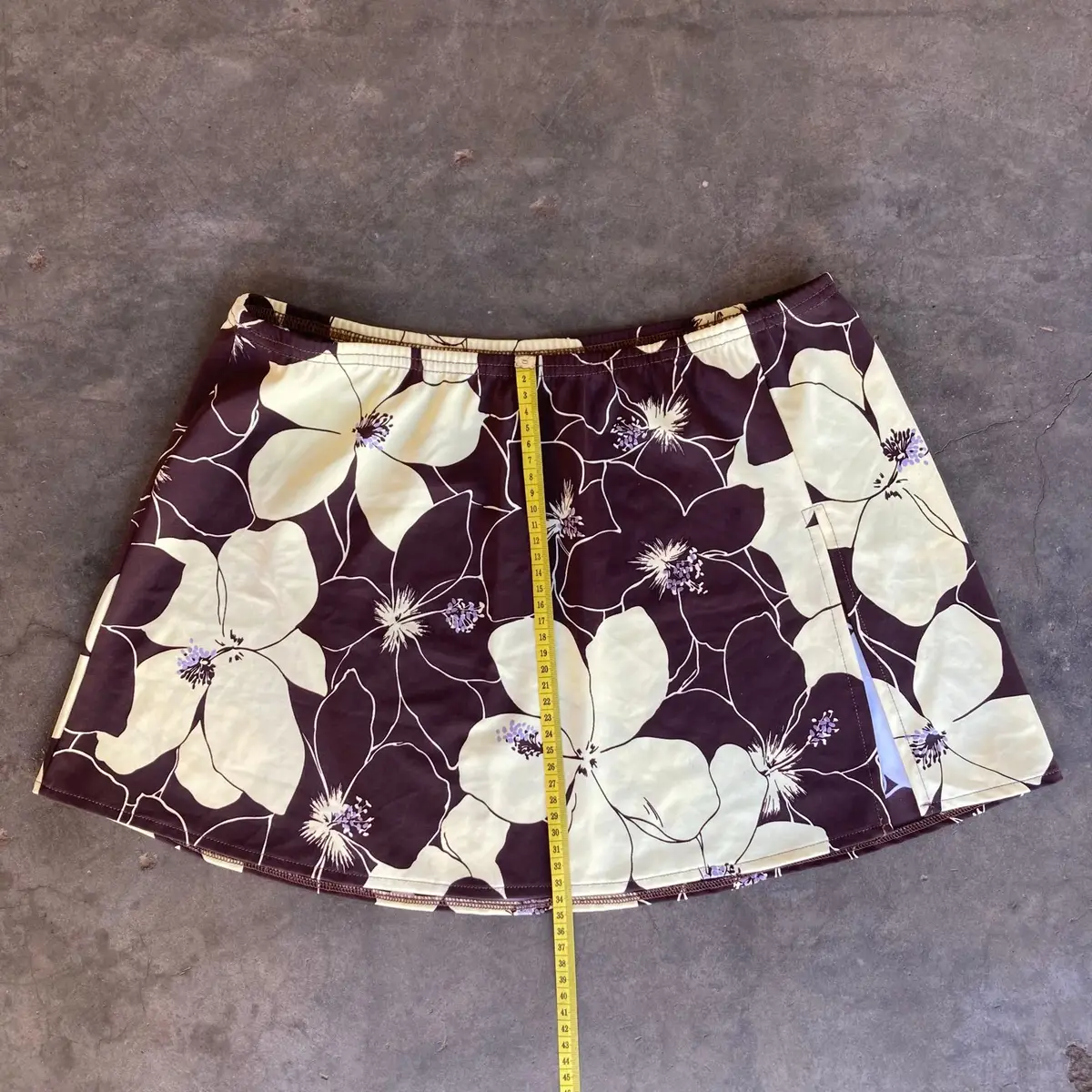 Brown Floral Print Skirt