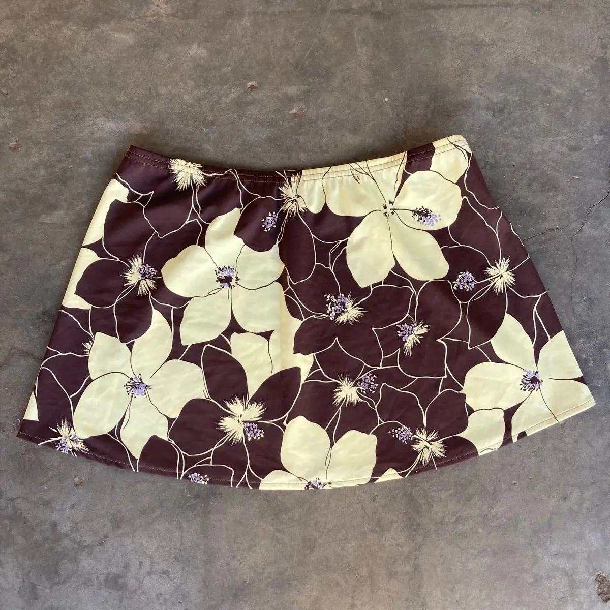 Brown Floral Print Skirt