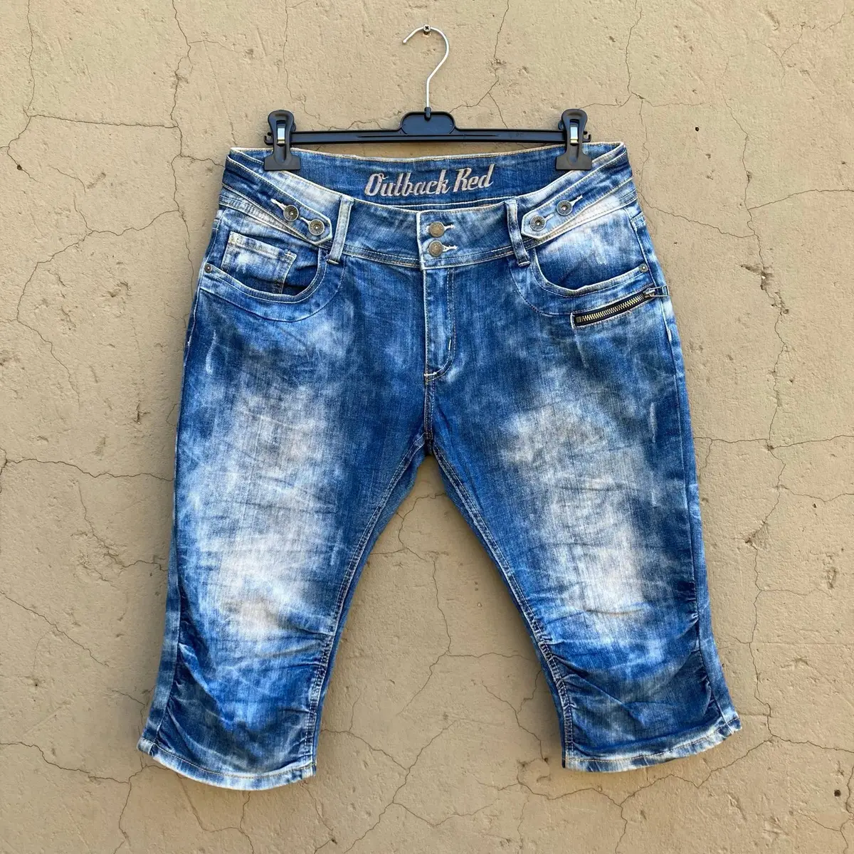 Truworths Outback Red by Truworths Acid-Wash Denim Shorts