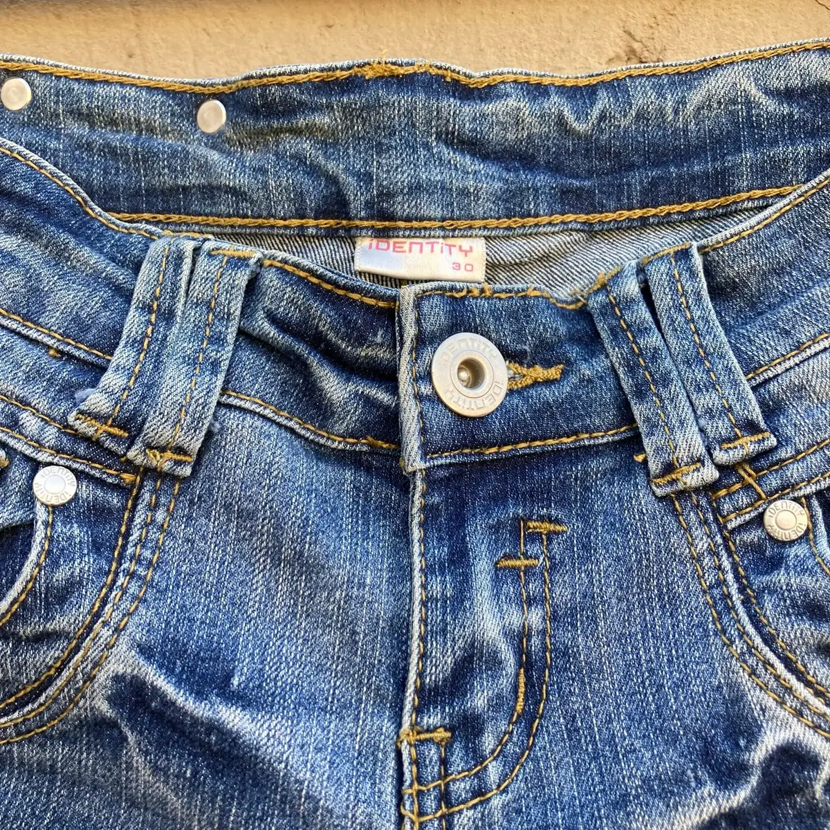 Identity Distressed Blue Denim Shorts