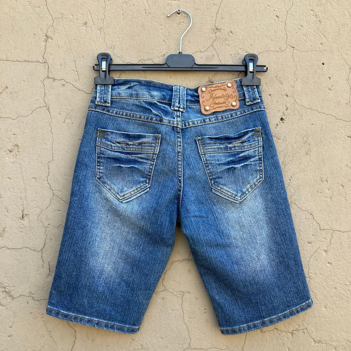Identity Distressed Blue Denim Shorts