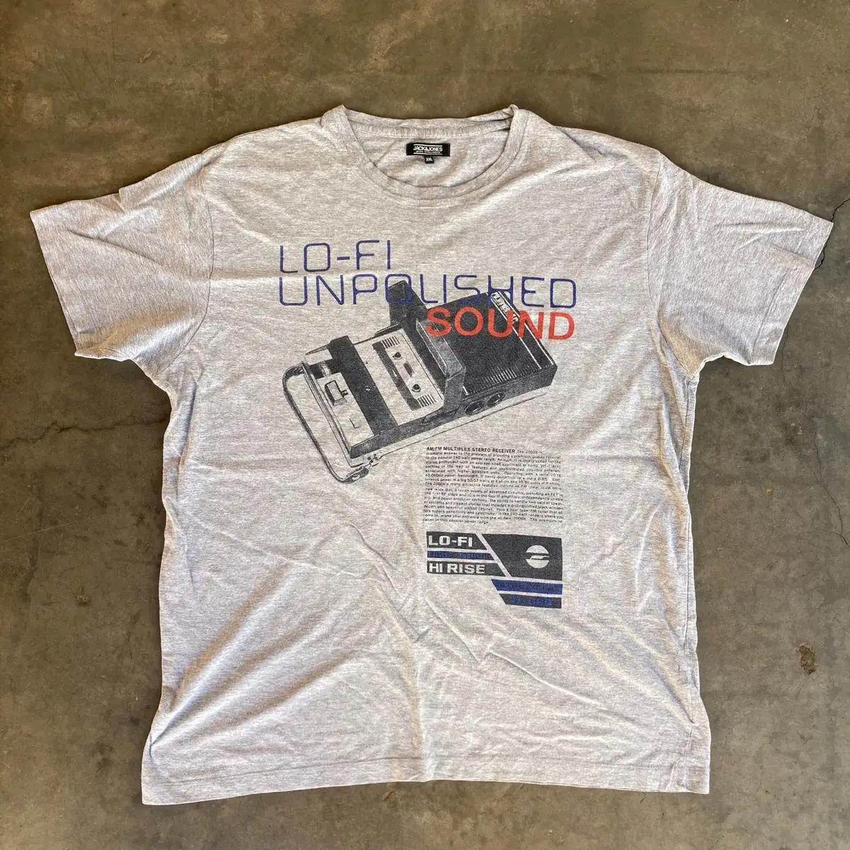 Jack & Jones Lo-Fi Unpolished Sound Graphic T-Shirt Grey