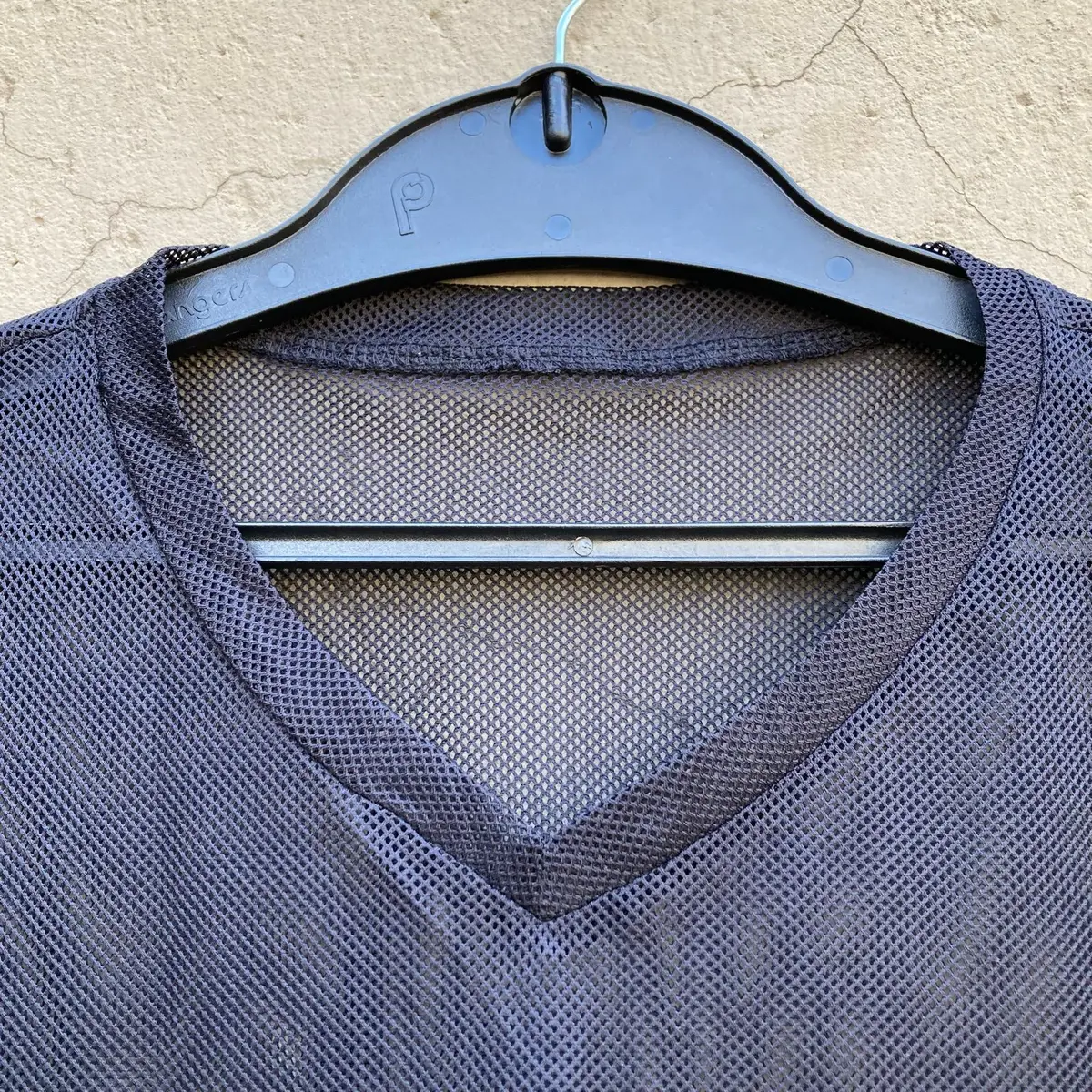 Shein Black Mesh V-Neck T-Shirt