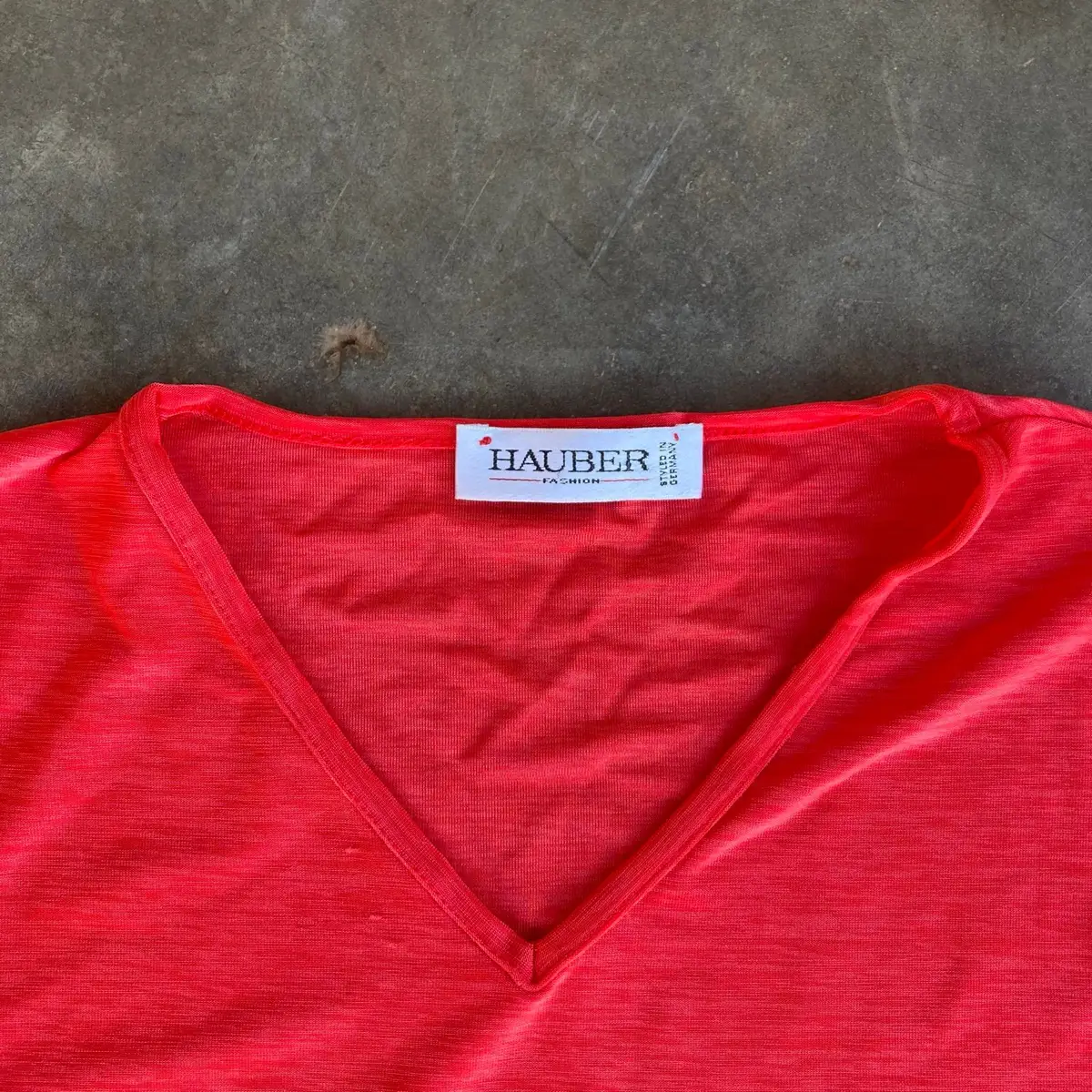 Hauber Red Long Sleeve V-Neck Top