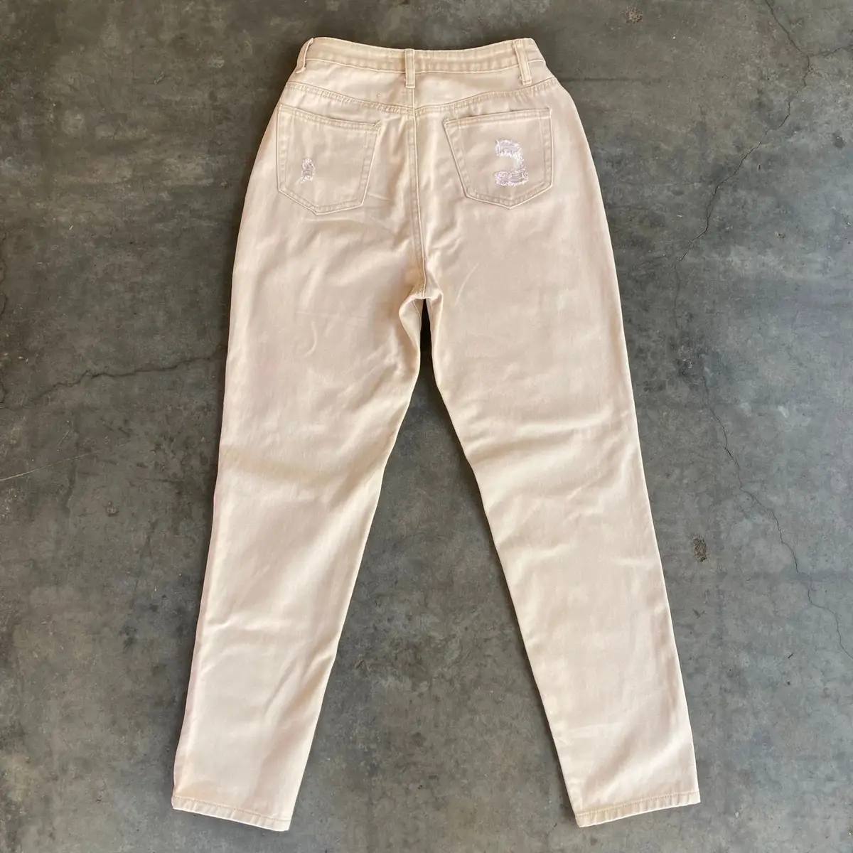 Legit Cream Distressed Denim Jeans