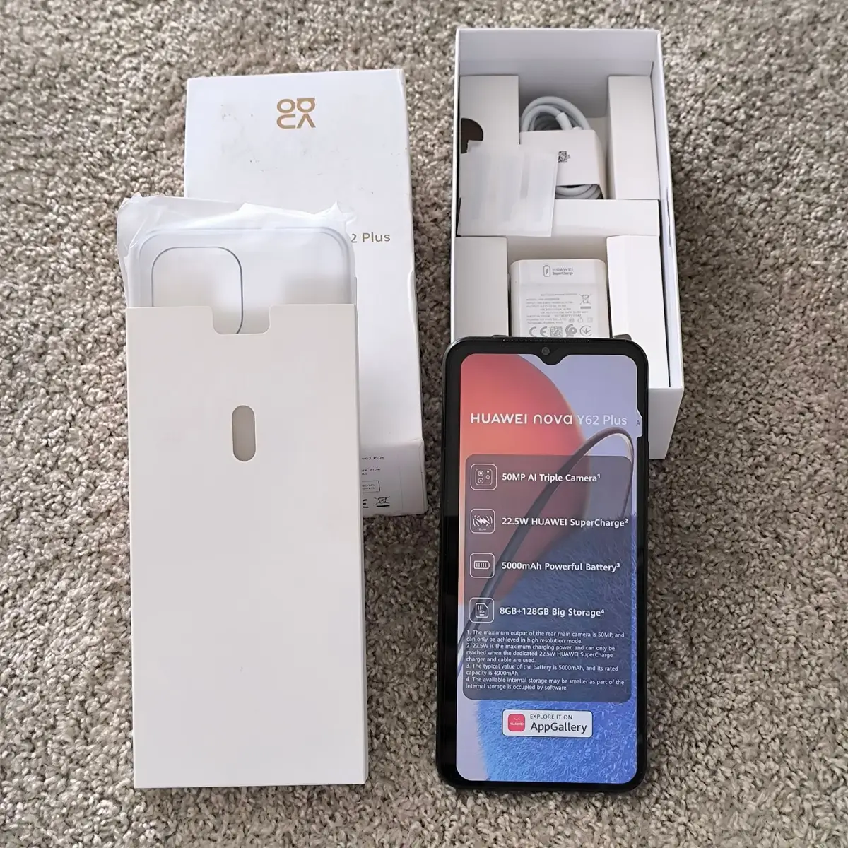 Huawei Nova Y62 Plus 128GB with Box and Charger