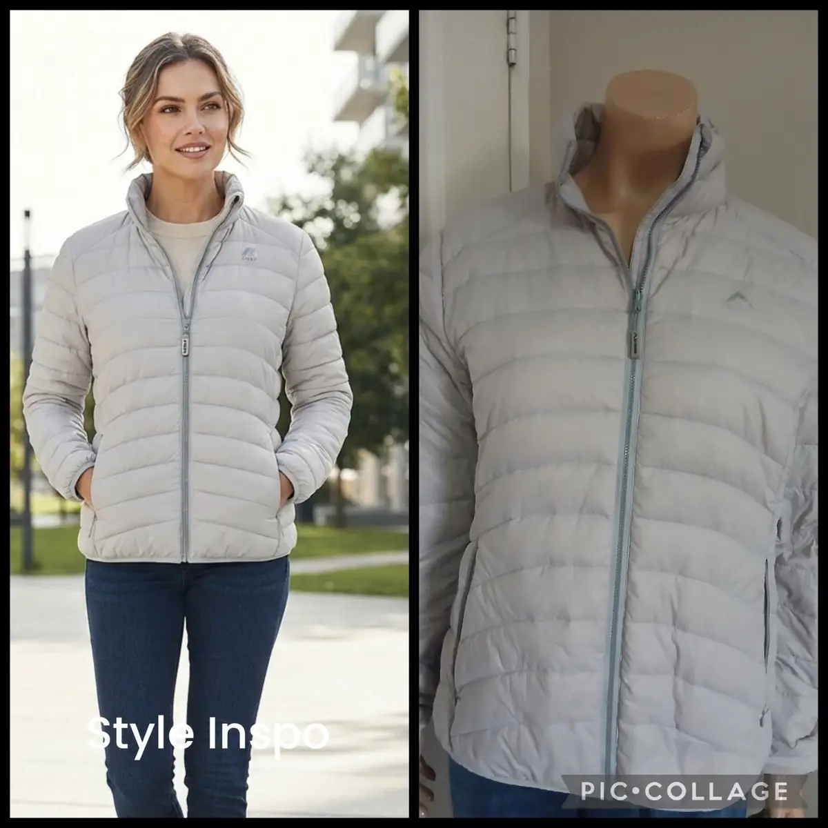 K-Way Light Grey Puffer Jacket