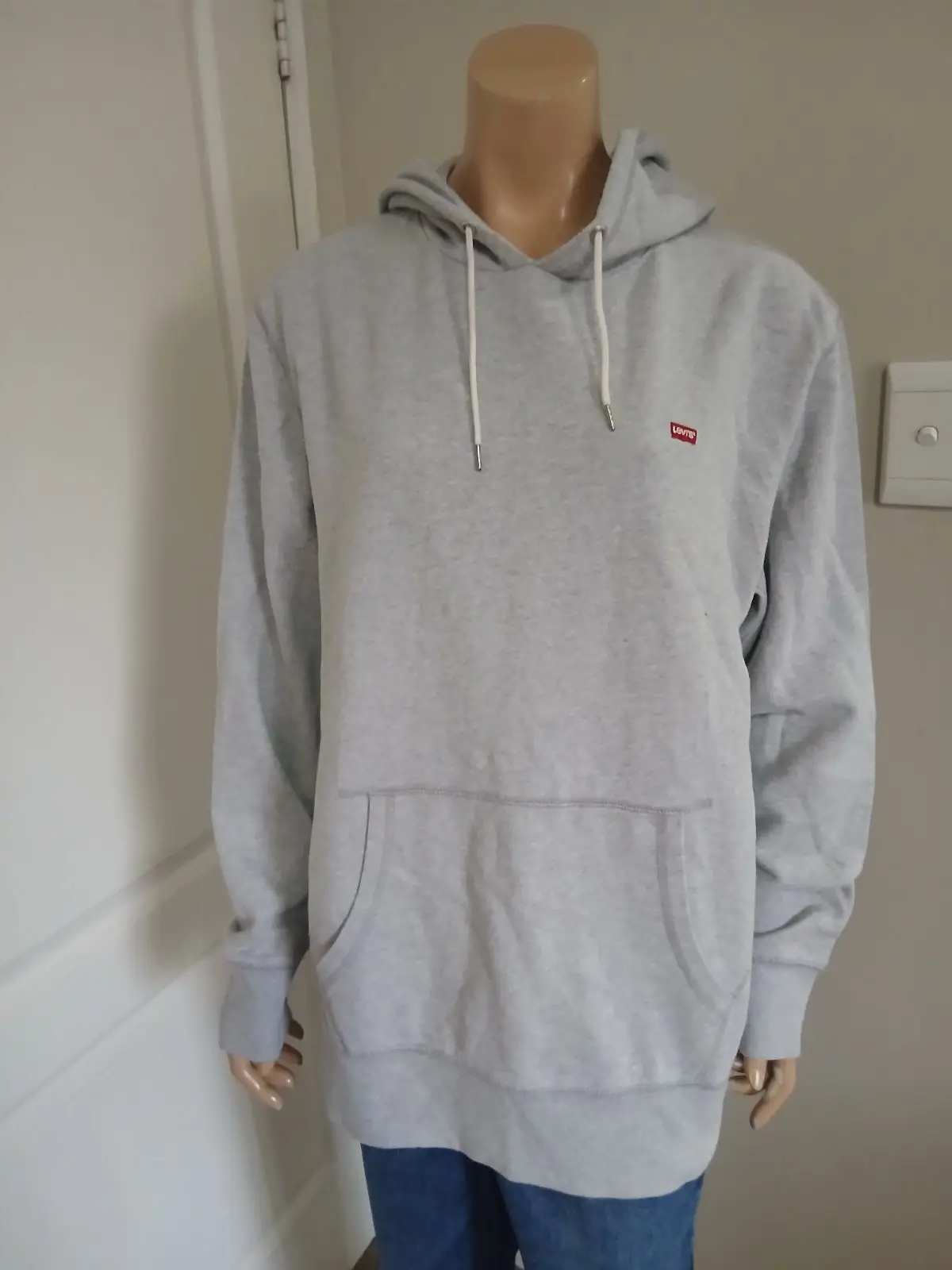 Levi's Grey Hoodie with Red Box Logo