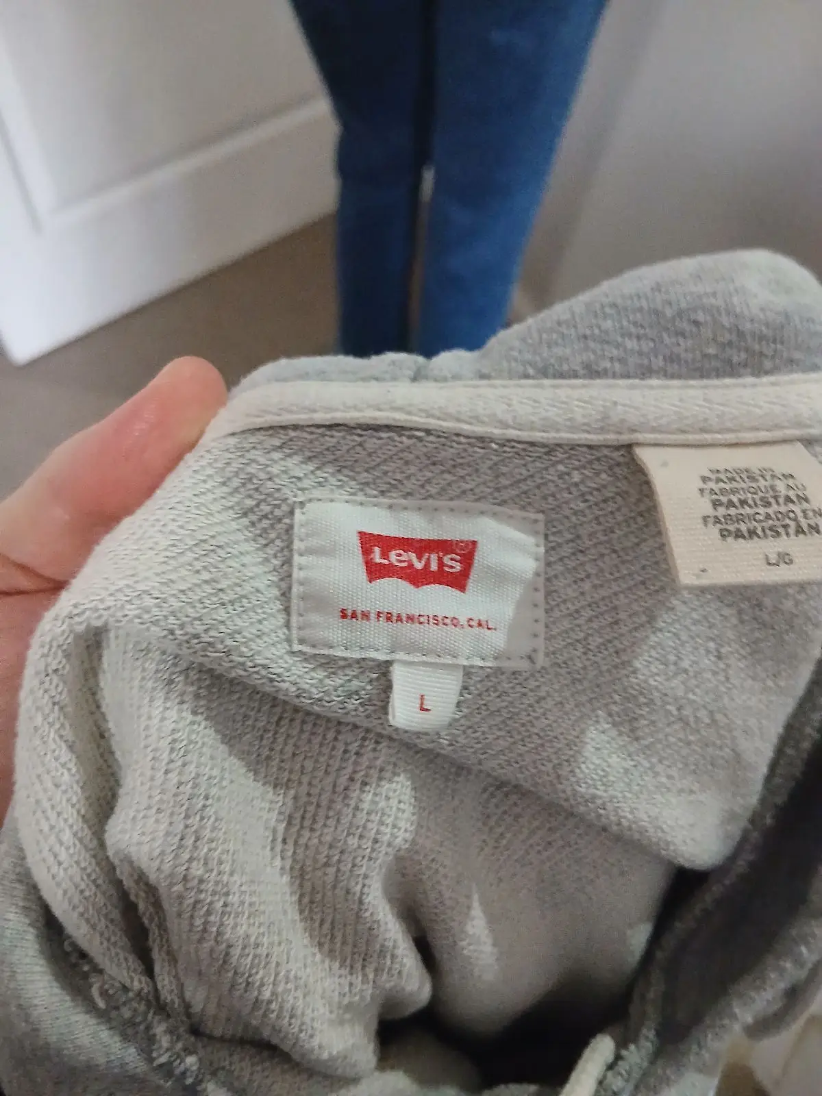 Levi's Grey Hoodie with Red Box Logo