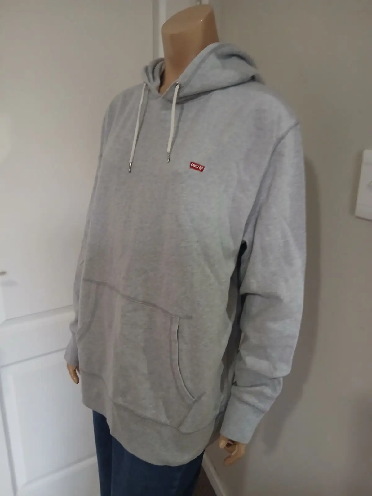 Levi's Grey Hoodie with Red Box Logo