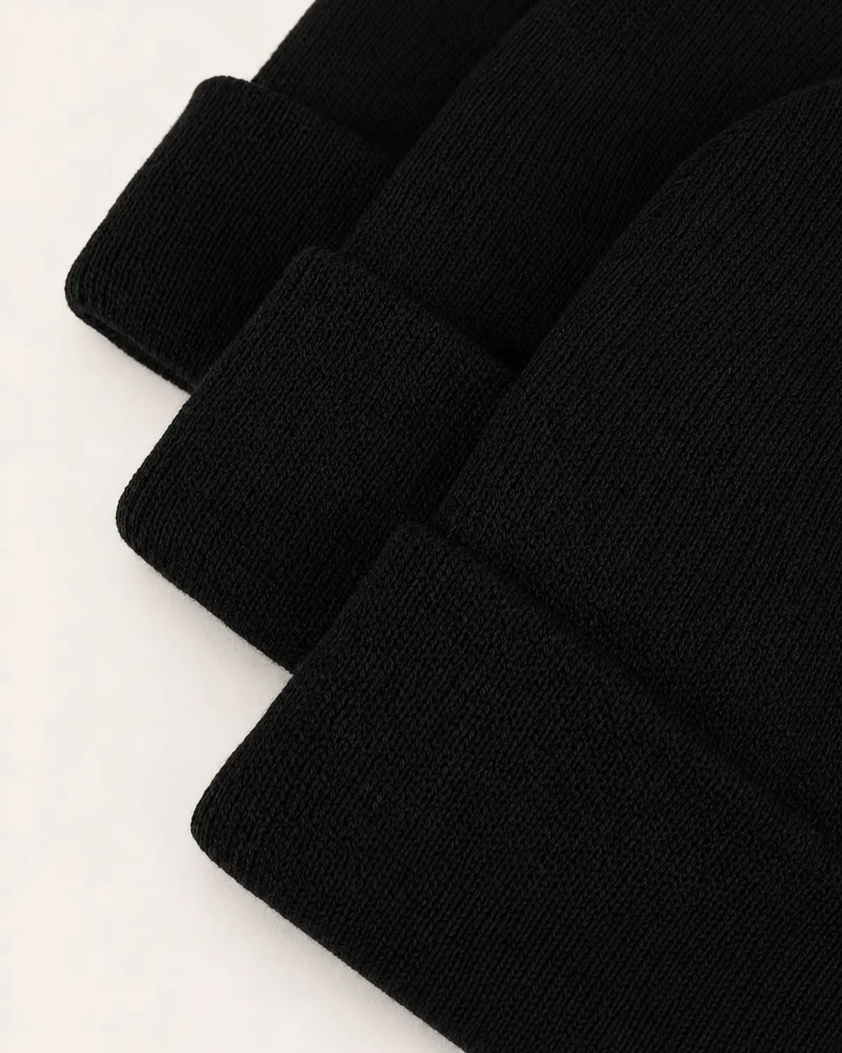 Black Ribbed Knit Beanie