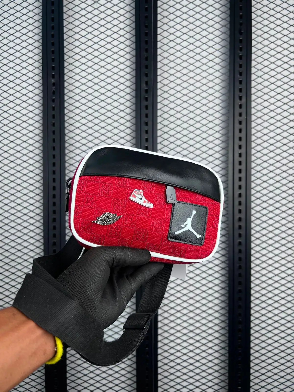 Air Jordan Red and Black Cross-Body Bag