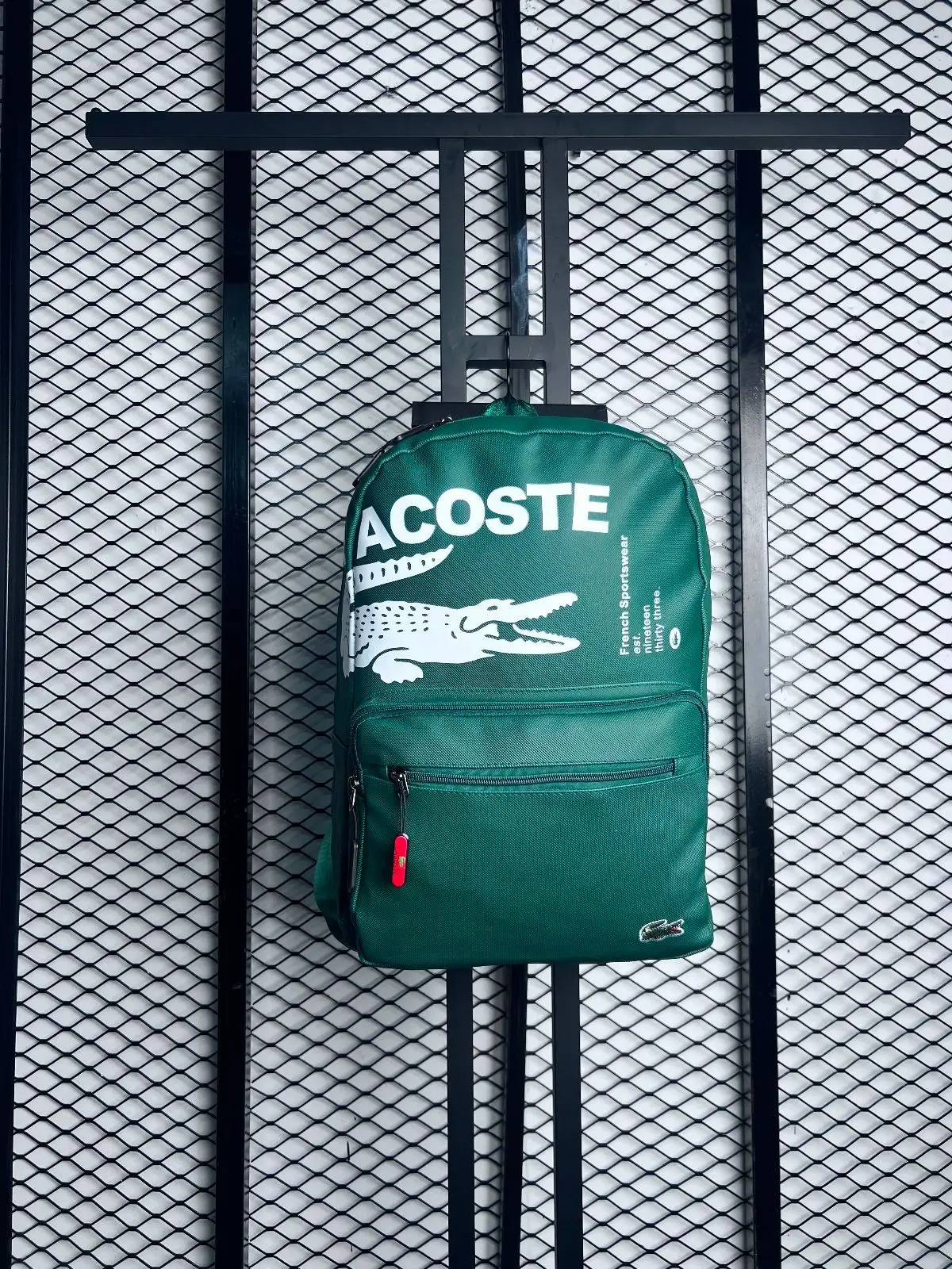 Lacoste Green Backpack with Large Logo