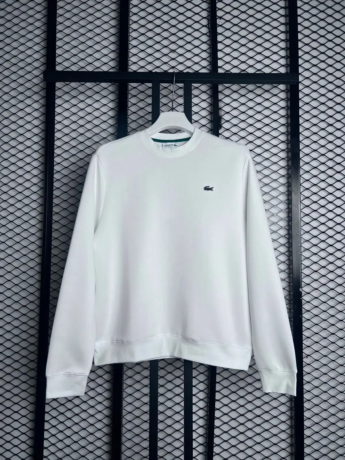 Lacoste White Crewneck Sweatshirt