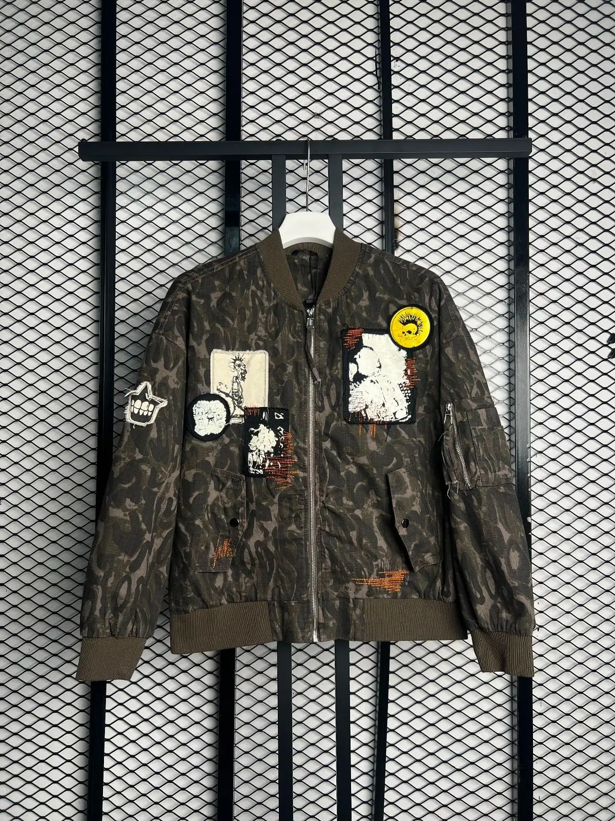 Patchwork Camo Bomber Jacket