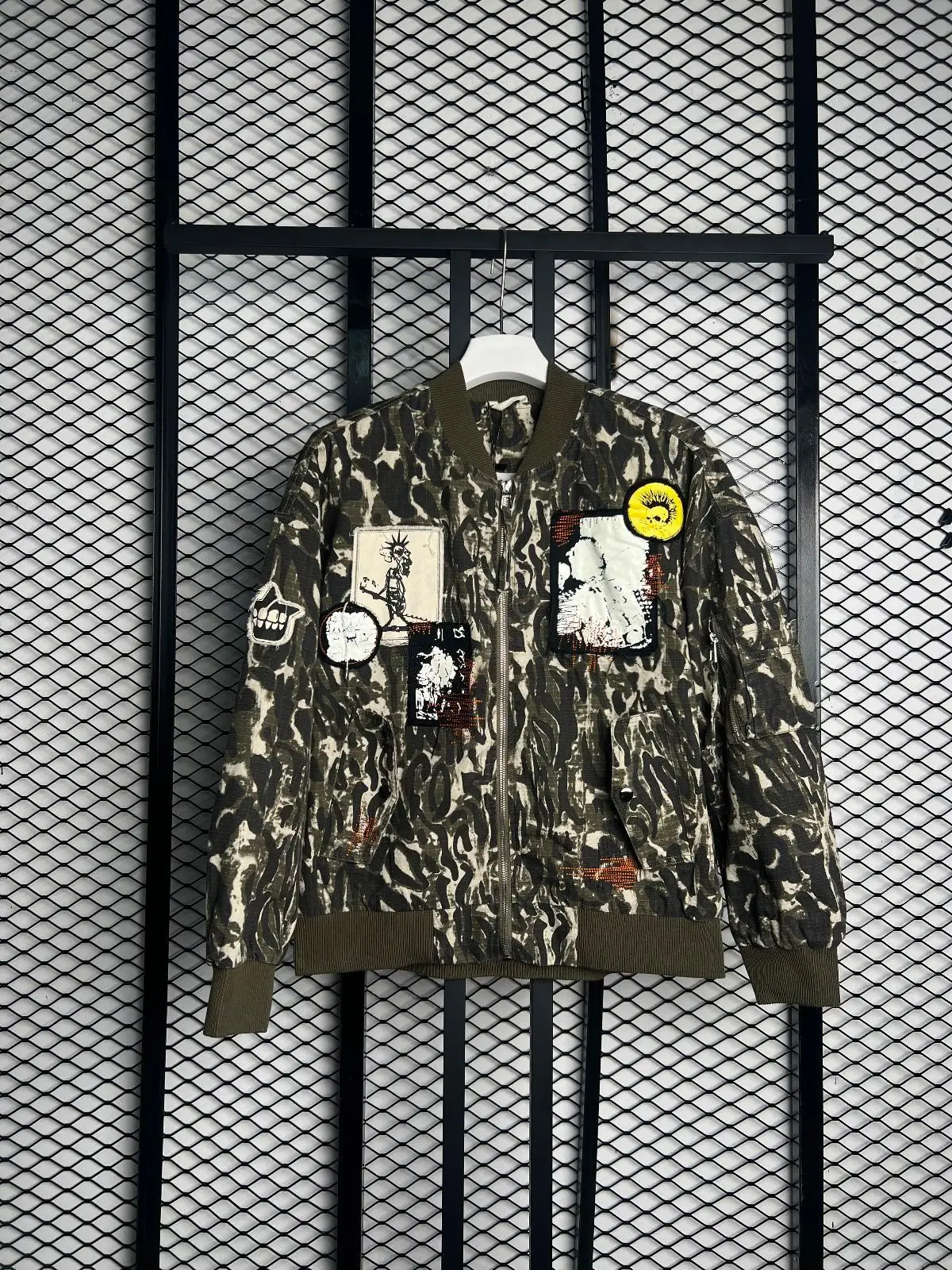 Patchwork Camo Bomber Jacket