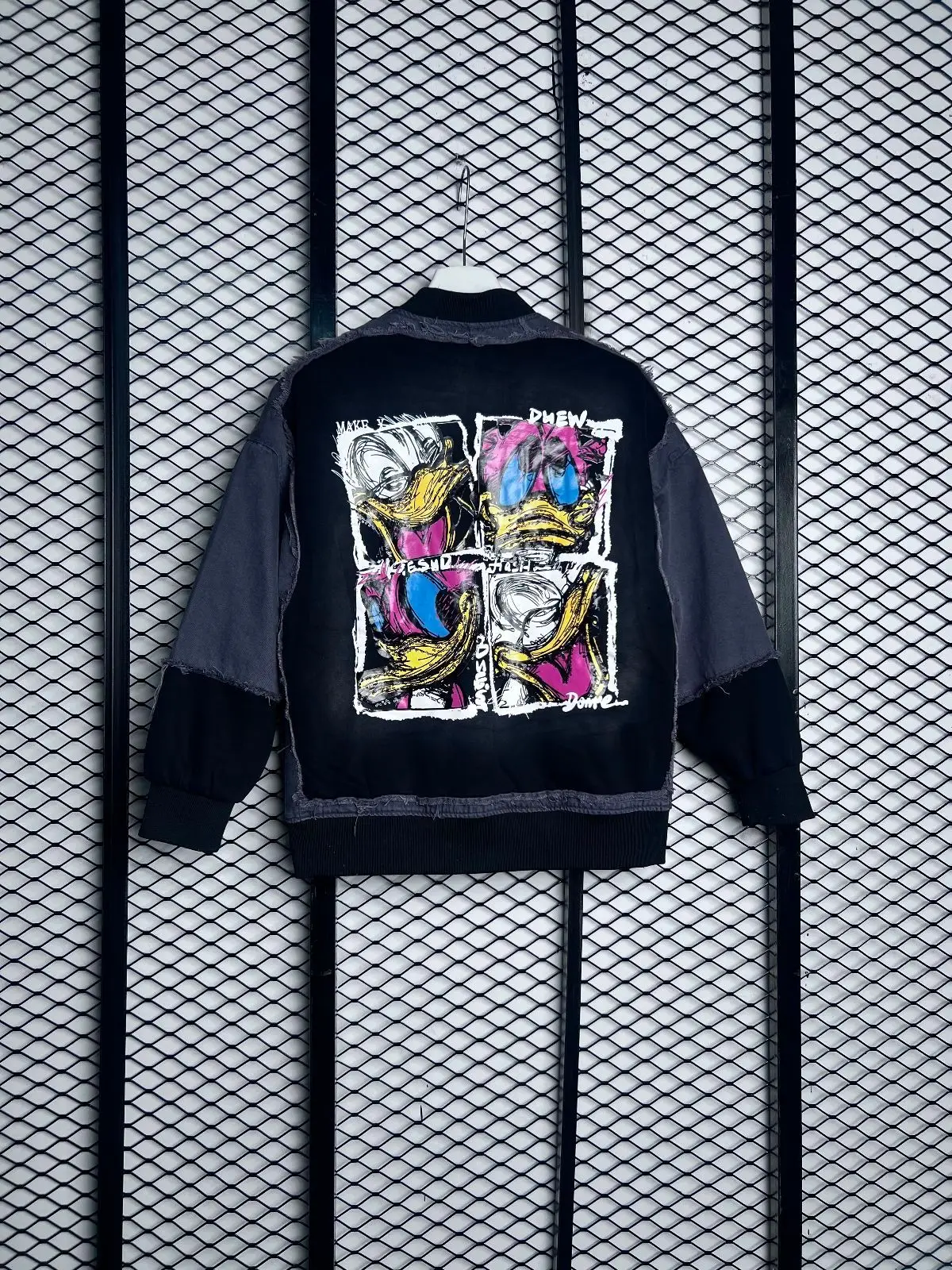 Typeface Spid Patched Bomber Jacket Grey Black