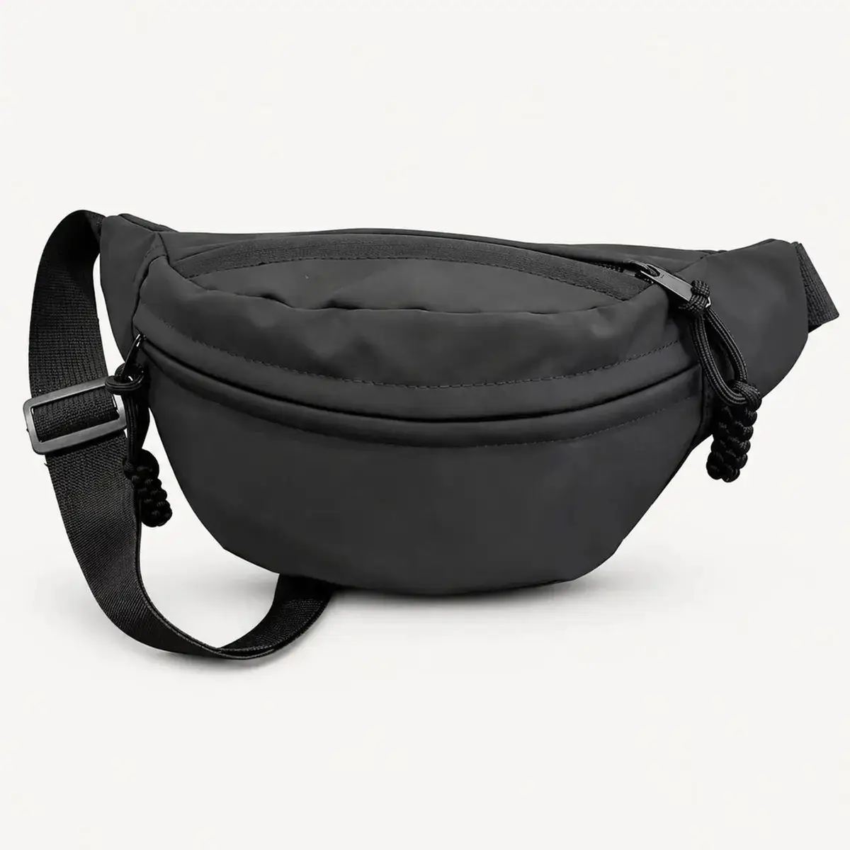 Black Nylon Fanny Pack Waist Bag