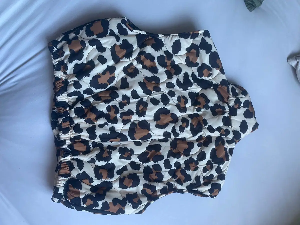 Leopard Print Quilted Puffer Vest