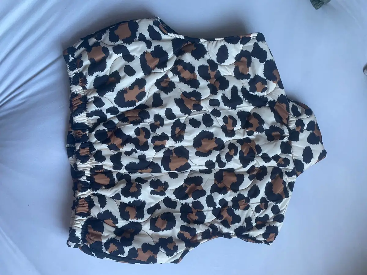 Leopard Print Quilted Puffer Vest