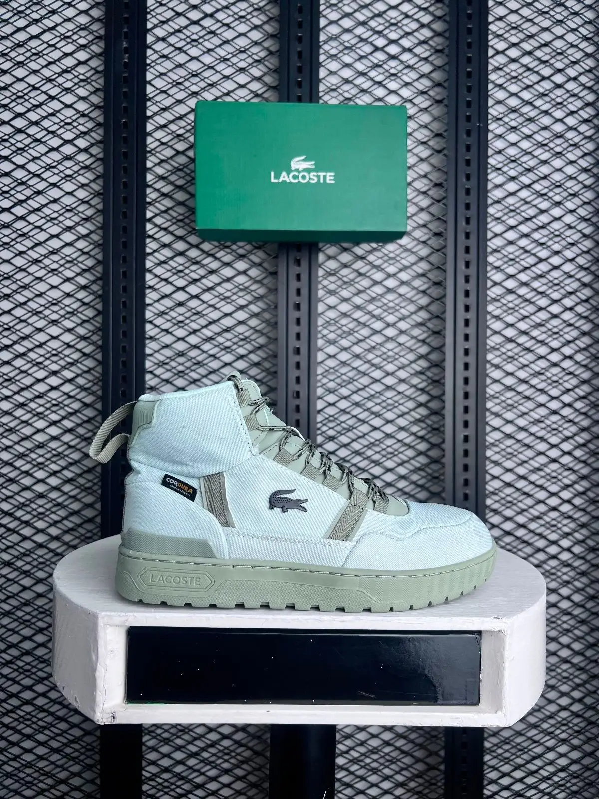 Lacoste High Top Cordura Sneakers Light Green